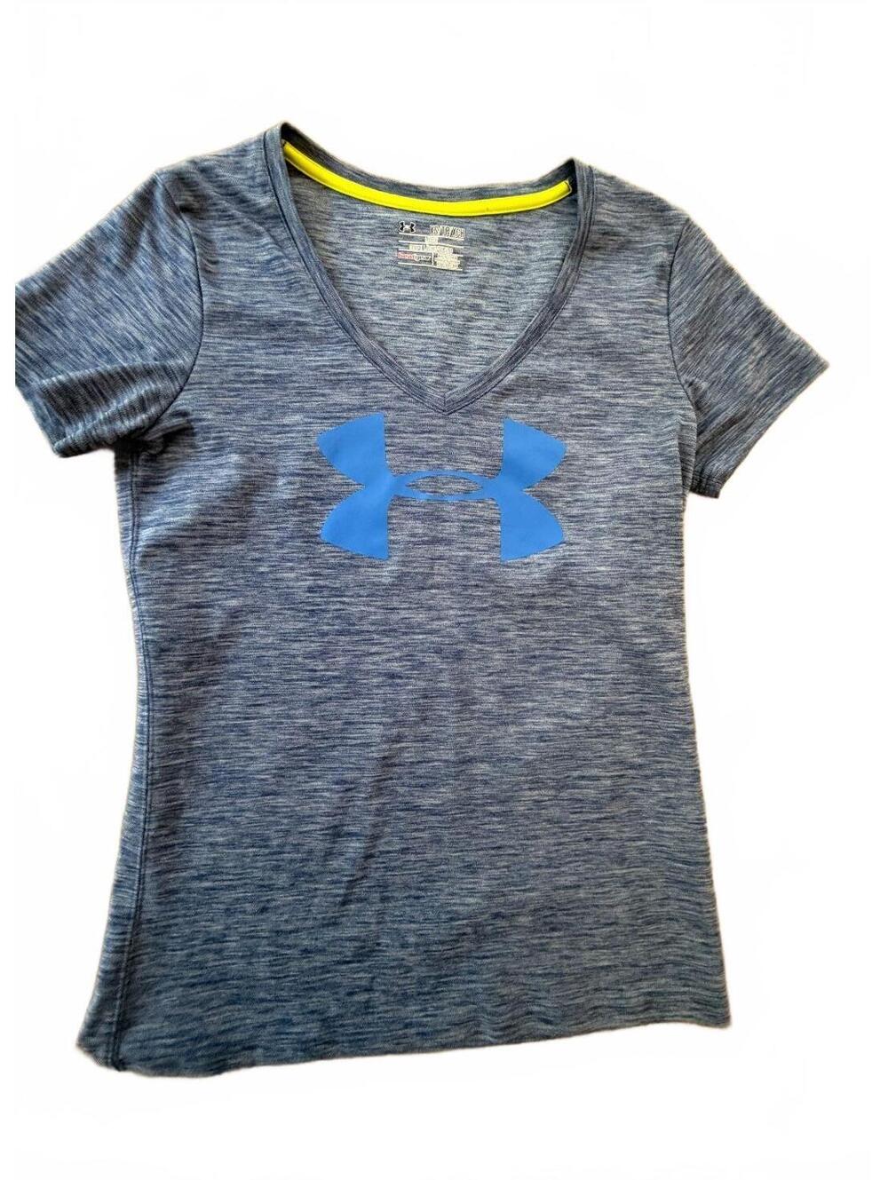 Under Armour Gray XS Short Sleeve V-Neck HeatGear Loose Fit T-Shirt Activewear